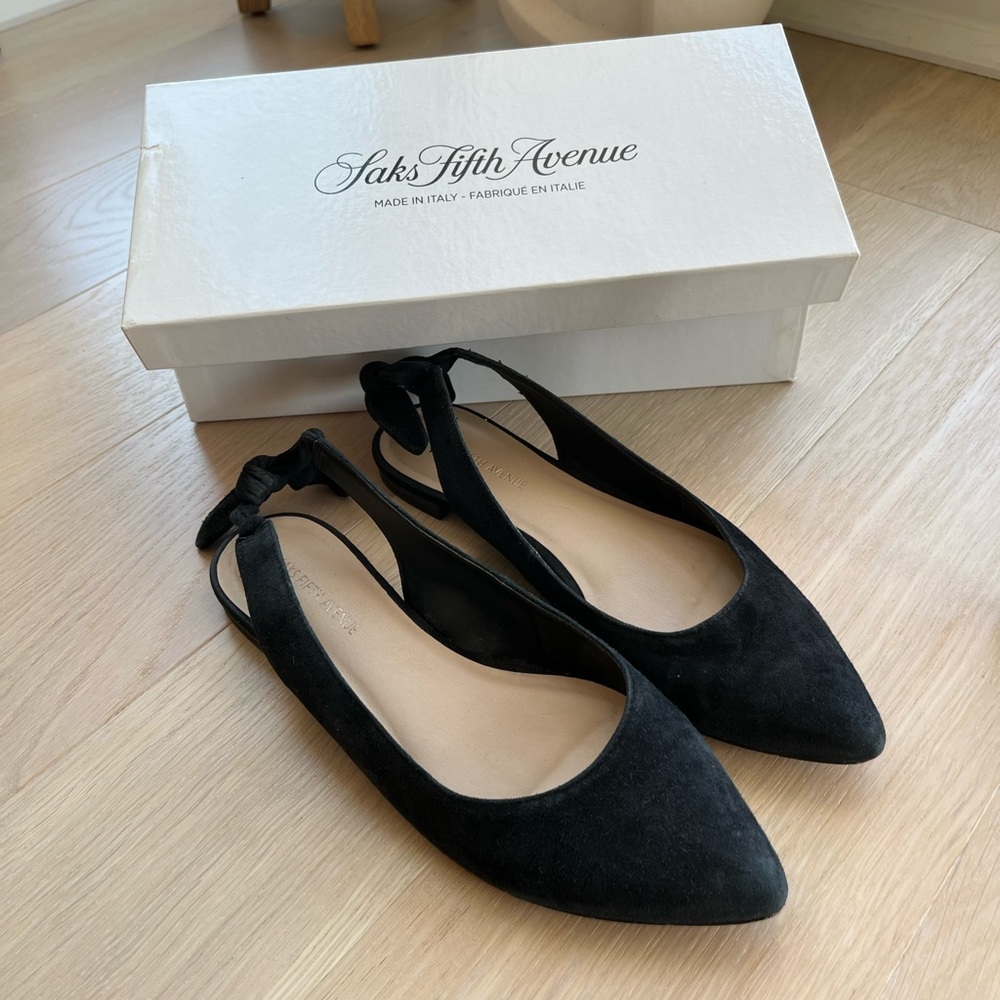 Black Suede Slingback Flats